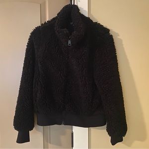 Zara Black Fuzzy Teddy Bear Jacket S
